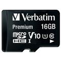 Verbatim Premium U1 MicroSDHC-kort med adapter 44082 - 16GB