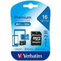 Verbatim Premium U1 MicroSDHC-kort med adapter 44082 - 16GB