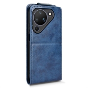Huawei Pura 90 vertikalt flip-etui med stativ - mørkeblå