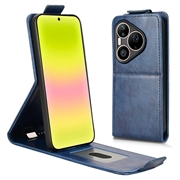 Huawei Pura 90 Pro Max vertikalt flip-etui med stativ - mørkeblå