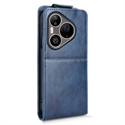 Huawei Pura 90 Pro Max vertikalt flip-etui med stativ - mørkeblå