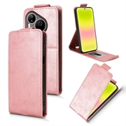 Huawei Pura 90 Pro Max vertikalt flip-etui med stativ - Roségull