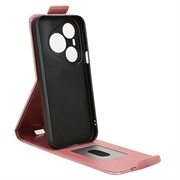 Huawei Pura 90 Pro Max vertikalt flip-etui med stativ - Roségull