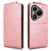 Huawei Pura 90 Pro Max vertikalt flip-etui med stativ - Roségull