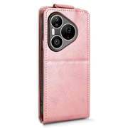 Huawei Pura 90 Pro Max vertikalt flip-etui med stativ - Roségull