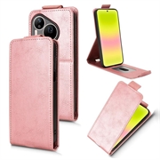 Huawei Pura 90 Pro vertikalt flip-etui med stativ - Roségull