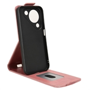 Huawei Pura 90 vertikalt flip-etui med stativ - Roségull