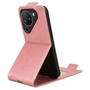 Huawei Pura 90 vertikalt flip-etui med stativ - Roségull