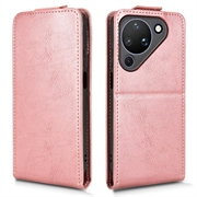 Huawei Pura 90 vertikalt flip-etui med stativ - Roségull