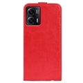 Motorola Moto G73 Vertikalt Flip-Deksel med Kortlomme - Rød