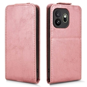 OnePlus 15T vertikalt flip-etui med stativ - Roségull