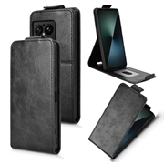 Sony Xperia 1 VIII vertikalt flip-etui med stativ - svart