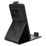 Sony Xperia 1 VIII vertikalt flip-etui med stativ - svart