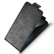 Sony Xperia 1 VIII vertikalt flip-etui med stativ - svart