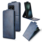 Sony Xperia 1 VIII vertikalt flip-etui med stativ - mørkeblå