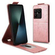 Sony Xperia 1 VIII vertikalt flip-etui med stativ - Roségull