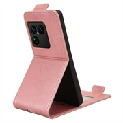 Sony Xperia 1 VIII vertikalt flip-etui med stativ - Roségull