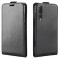 Huawei P20 Pro Vertikalt Flip-deksel med Kortluke - Svart