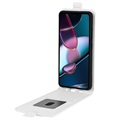 Motorola Edge 30 Vertikalt Flipp-etui med Kortluke - Hvit