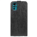 Motorola Moto G22 Vertikal Flip-Deksel med Kortholder - Svart