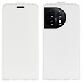 OnePlus 11 Vertikalt Flip-Deksel med Kortlomme - Hvit