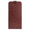 iPhone 14 Pro Vertikalt Flip-deksel med Kortluke - Brun