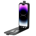 iPhone 15 Pro Max Vertikalt Flip-Deksel med Kortlomme - Svart