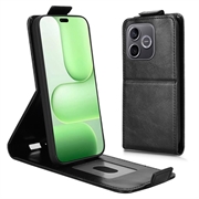 Honor 600 Lite vertikalt flip-etui med stativ - svart