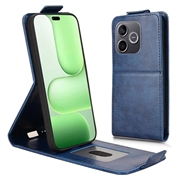 Honor 600 Lite vertikalt flip-etui med stativ - mørkeblå