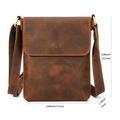 Vertikal skulderveske / crossbody-veske i skinn for menn – kaffefarget