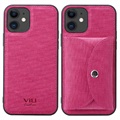 Vili T iPhone 12 Mini Deksel med Magnetic Lommebok - Varm Rosa
