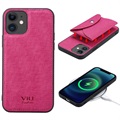 Vili T iPhone 12 Mini Deksel med Magnetic Lommebok - Varm Rosa