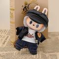 Vintage Aviator Style Outfit Set for Labubu Doll 17cm - 5 Pcs - Svart