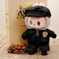 Vintage Aviator Style Outfit Set for Labubu Doll 17cm - 5 Pcs - Svart