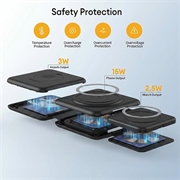 W-126 3-i-1 sammenleggbar trådløs ladestasjon