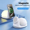 W11 Snegledesign MagSafe trådløs lader med nattlys - hvit