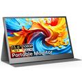 W156U2 15.6" Full HD bærbar skjerm med avtakbart skinnomslag – svart