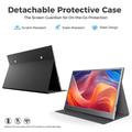 W156U2 15.6" Full HD bærbar skjerm med avtakbart skinnomslag – svart