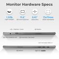 W156U2 15.6" Full HD bærbar skjerm med avtakbart skinnomslag – svart