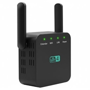 WD-611U 300 Mbps WiFi-forlenger med doble antenner - EU-plugg - Svart