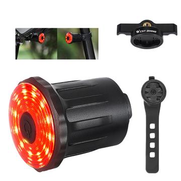 WEST BIKING YP0701317 Sittepute / setepinnemontering USB-lading Sykkel LED-baklys vanntett Smart bremseinduksjon Sykling Advarsel baklykt