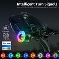 WEST BIKING YP0701420 Smart sensing sykkellys med fargerik LED MTB-baklykt og varsellampe