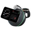 WIWU G042 3-i-1 Qi 2.2 trådløs ladetaler - 25W - svart