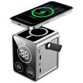 WIWU PS300 50000mAh trådløs powerbank - 100W PD, USB-C-kabel, LED-lys - sølv