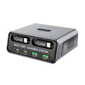 WLX-60C GaN skrivebordsladestasjon med 2 uttrekkbare USB-C-kabler