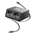 WLX-60E 210W GaN-ladestasjon med 2 uttrekkbare USB-C-kabler