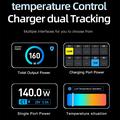 WLX-G2 165W GaN-ladestasjon for skrivebord - 140W PD, 10 porter USB-C og USB-A