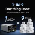 WLX-M3 9-i-1 GaN-stasjon for stasjonær lading/trådløs lader med flere porter - 80W