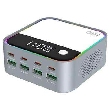 WLX-M8 8-port stasjonær ladestasjon med RGB-belysning - 120W
