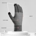 WM 1 par unisex strikkede varme hansker med berøringsskjerm Stretchy votter med strikket fôr - svart